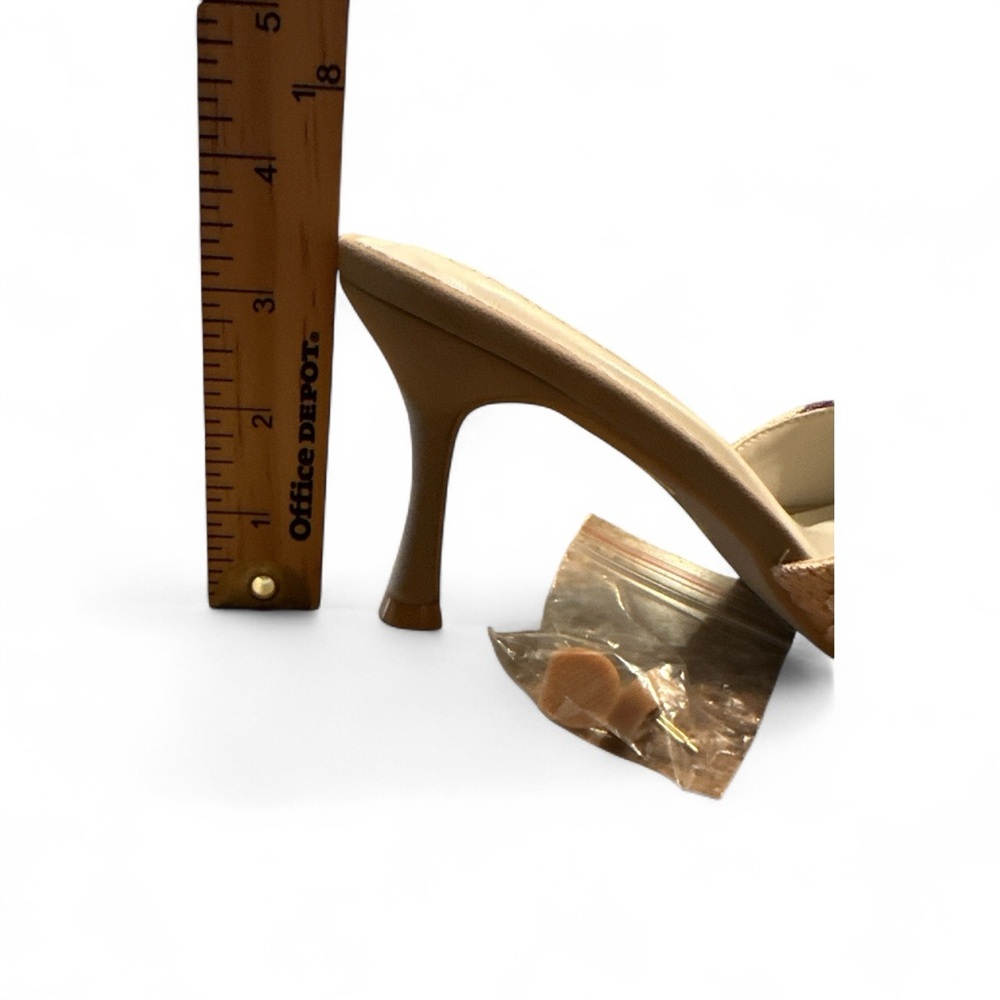 Oasis Society Jane Kitten Heel Size 7.5 Taupe Floral Multicolor Bow Pointed Toe - Picture 10 of 12
